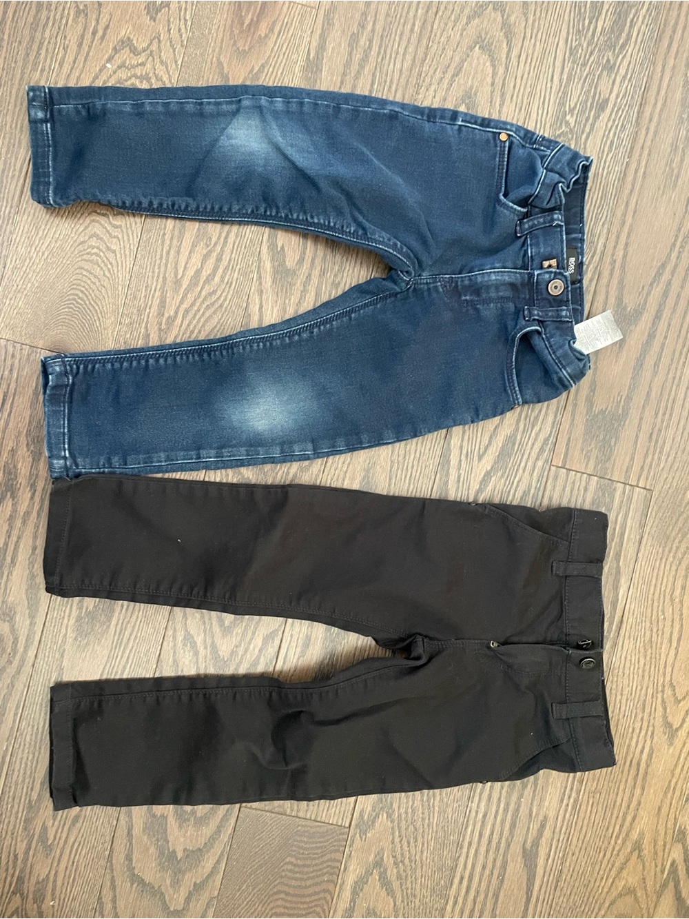 HUGO BOSS:  kids size 3.  Wash Denim Jeans & Black Pants - Kids Duo